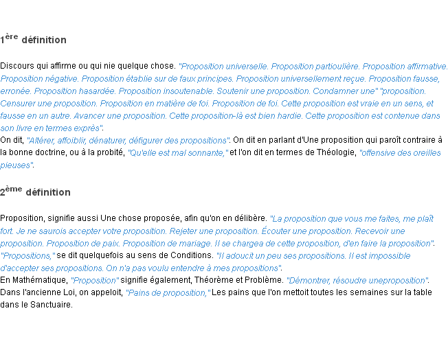 Définition proposition ACAD 1798