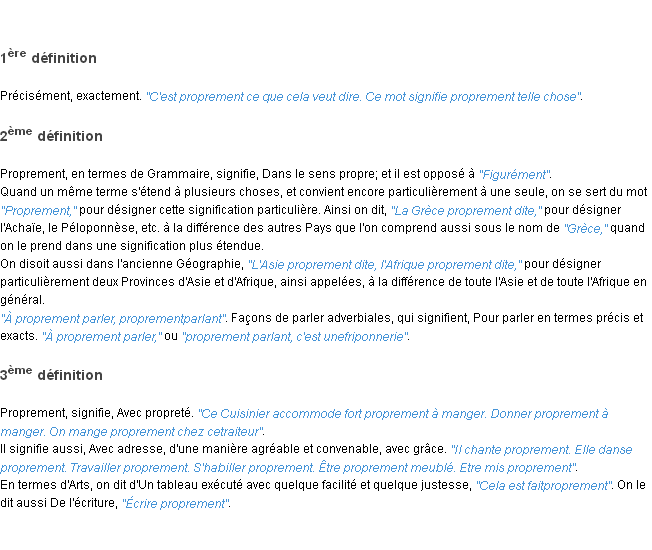 Définition proprement ACAD 1798