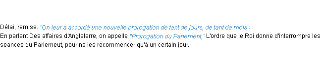 Définition prorogation ACAD 1798