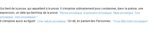 Définition prosaïque ACAD 1932