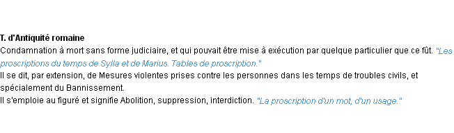 Définition proscription ACAD 1932