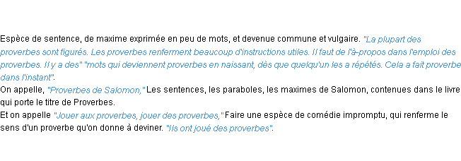 Définition proverbe ACAD 1798