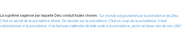 Définition providence ACAD 1798