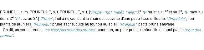 Définition prune JF.Feraud