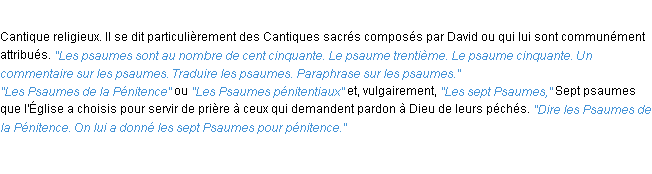 Définition psaume ACAD 1932