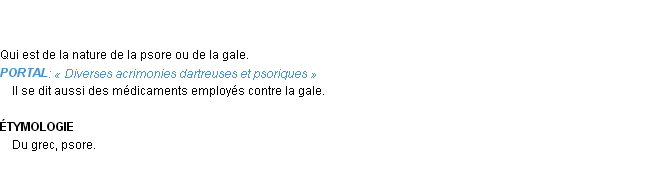 Définition psorique Emile Littré