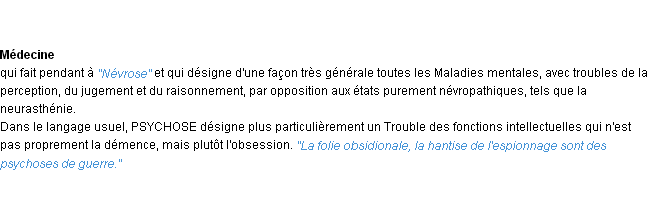 Définition psychose ACAD 1932