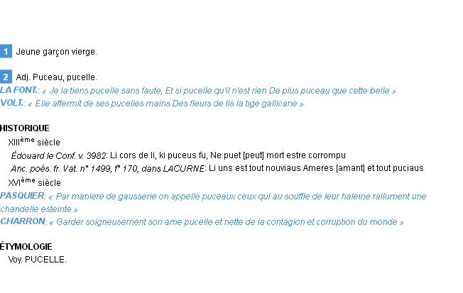Définition puceau Emile Littré