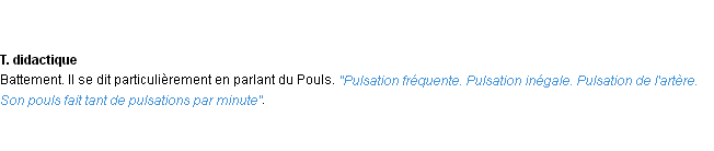 Définition pulsation ACAD 1932