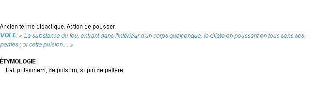 Définition pulsion Emile Littré