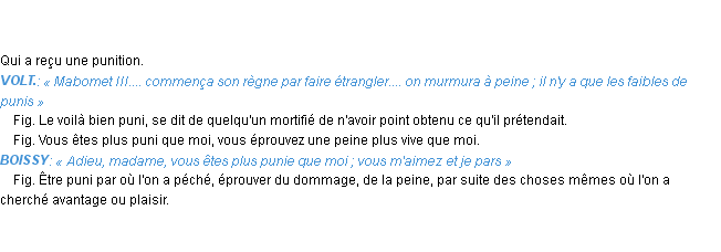 Définition puni Emile Littré