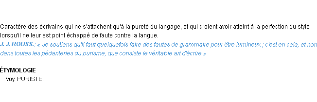 Définition purisme Emile Littré