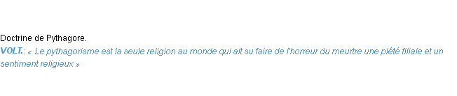 Définition pythagorisme Emile Littré