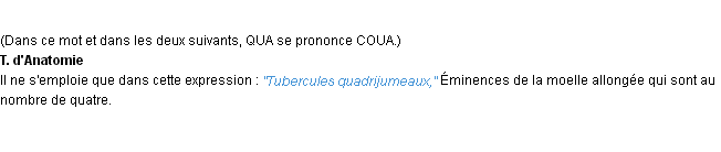 Définition quadrijumeaux ACAD 1932