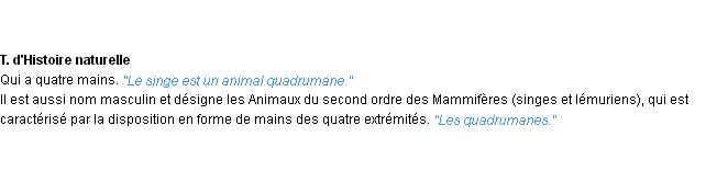 Définition quadrumane ACAD 1932