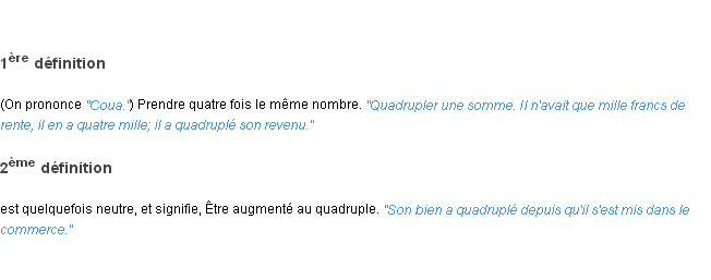 Définition quadrupler ACAD 1835