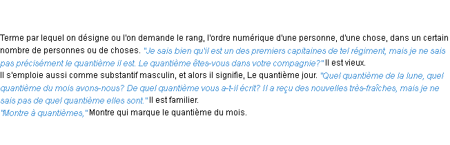 Définition quantième ACAD 1835