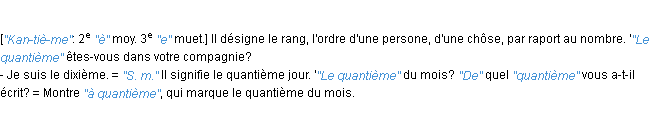 Définition quantième JF.Feraud