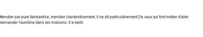 Définition quémander ACAD 1835