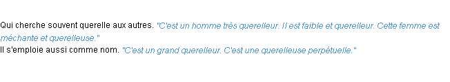 Définition querelleur ACAD 1932