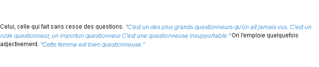 Définition questionneur ACAD 1835