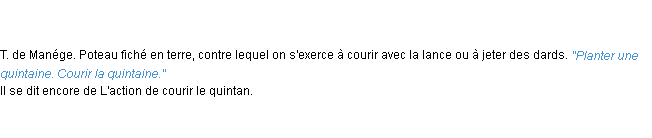 Définition quintaine ACAD 1835