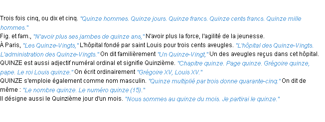 Définition quinze ACAD 1932