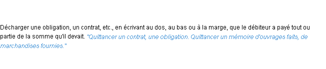 Définition quittancer ACAD 1835