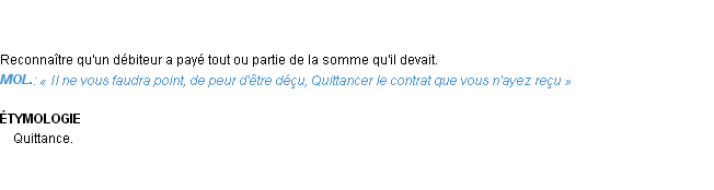 Définition quittancer Emile Littré