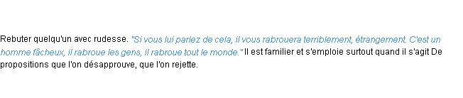 Définition rabrouer ACAD 1835