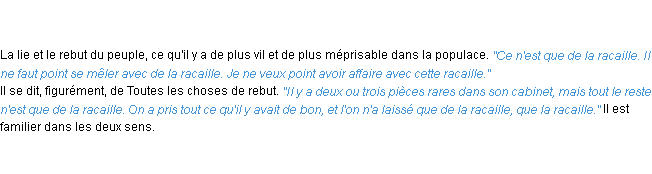 Définition racaille ACAD 1835