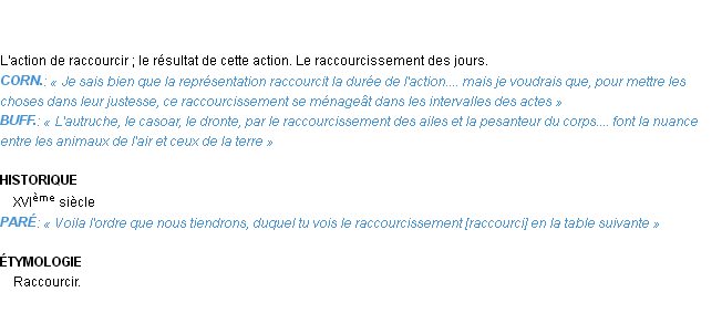 Définition raccourcissement Emile Littré