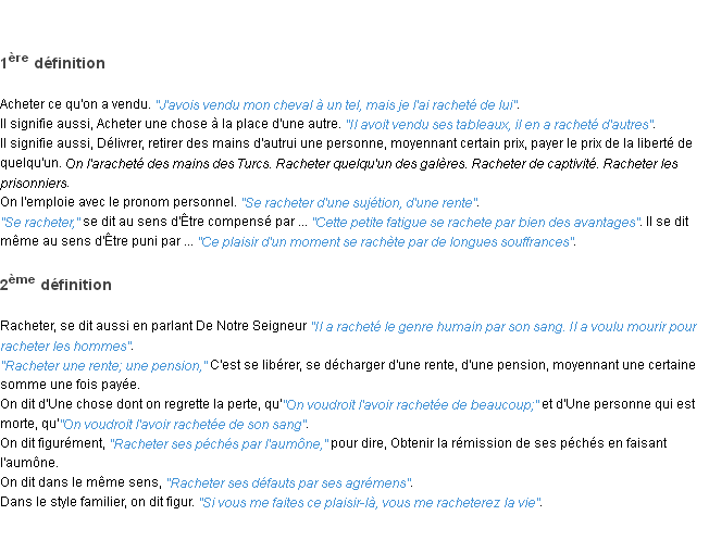 Définition racheter ACAD 1798