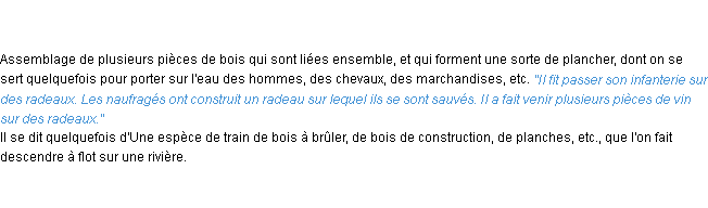 Définition radeau ACAD 1835