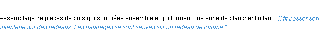 Définition radeau ACAD 1932