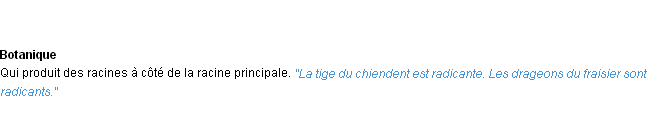 Définition radicant ACAD 1932