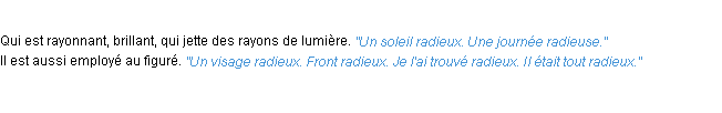 Définition radieux ACAD 1932