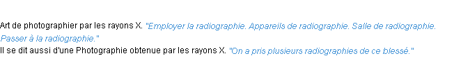 Définition radiographie ACAD 1932