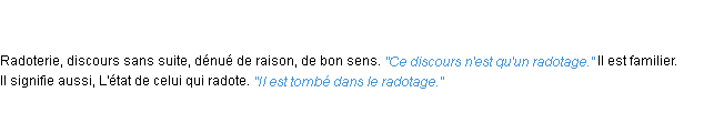 Définition radotage ACAD 1835