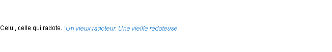 Définition radoteur ACAD 1835