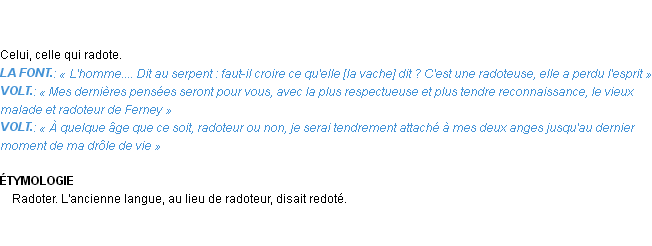 Définition radoteur Emile Littré