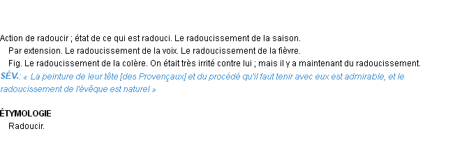 Définition radoucissement Emile Littré