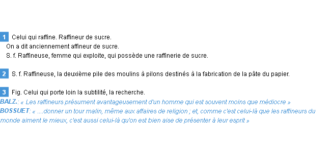 Définition raffineur Emile Littré