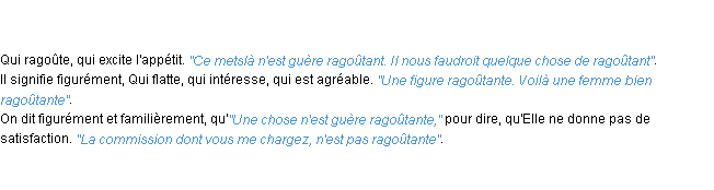Définition ragoûtant ACAD 1798