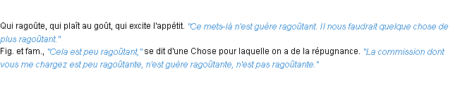 Définition ragoûtant ACAD 1932