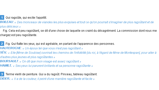 Définition ragoûtant Emile Littré