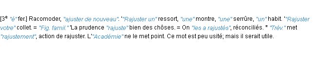 Définition rajuster JF.Feraud