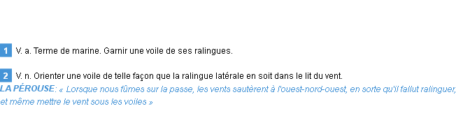 Définition ralinguer Emile Littré