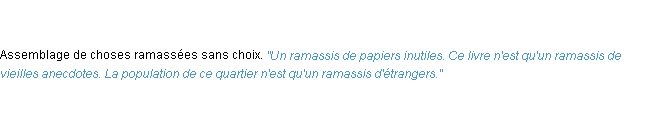 Définition ramassis ACAD 1835