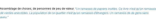 Définition ramassis ACAD 1932